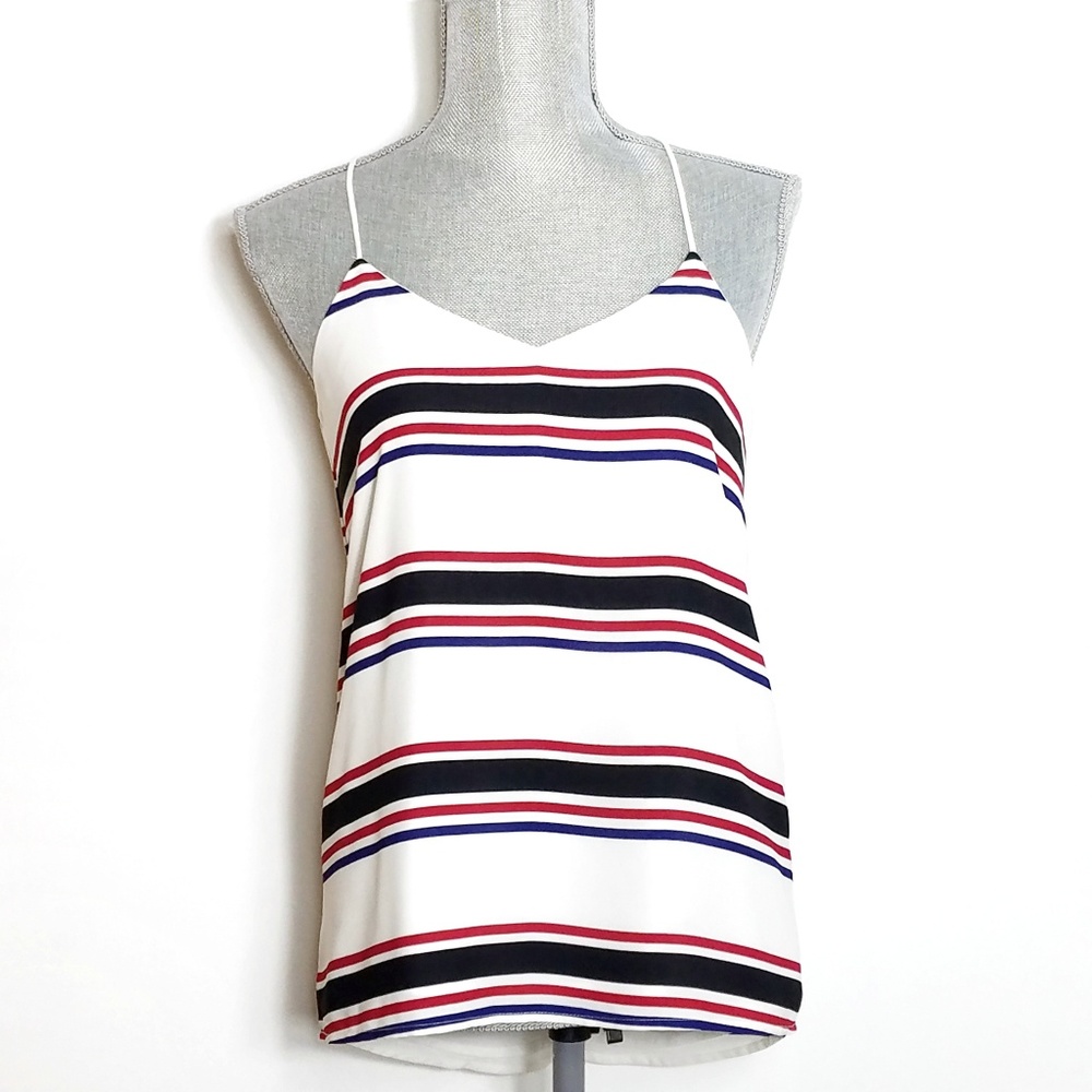 Express Red and White Striped Racerback Tank